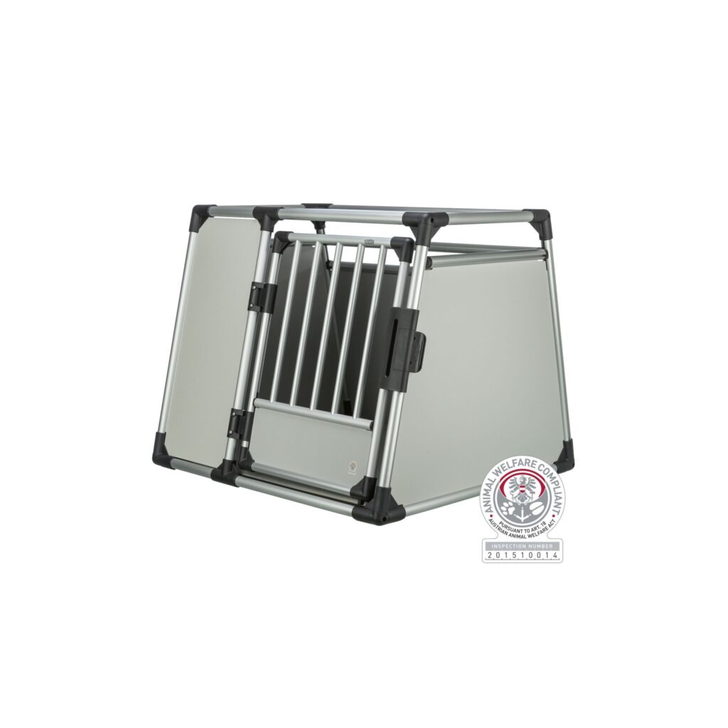 Transporter dla psa L/XL - aluminiowy - srebrny_jasnoszary - 94 × 75 × 88 cm_1