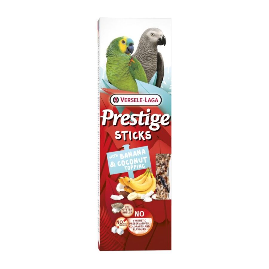 Kolby dla dużych papug – VL-Prestige Sticks z bananem i kokosem – 140 g (2x70 g)