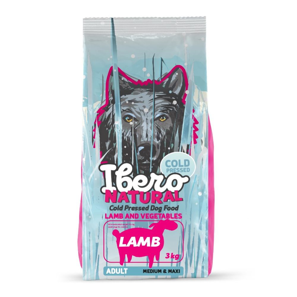 Ibero Cold Press Adult Medium/Large Lamb – karma tłoczona na zimno dla dorosłych psów średnich i dużych ras – jagnięcina – 3 kg