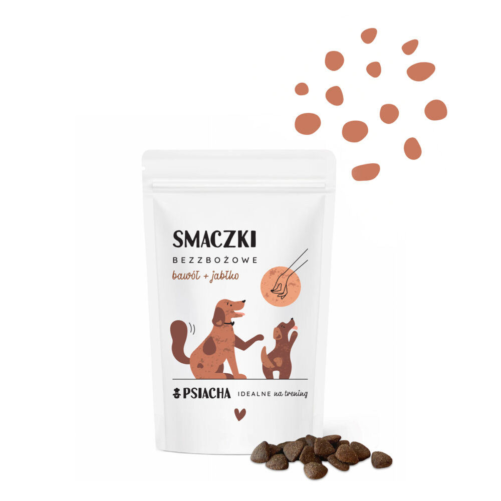 Smaczki bezzbożowe – bawół + jabłko – naturalne przysmaki treningowe dla psa – 80 g