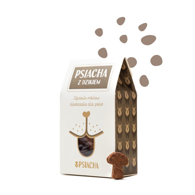 Psiacha z dzikiem – zdrowe, ręcznie robione ciasteczka dla psa – 100 g