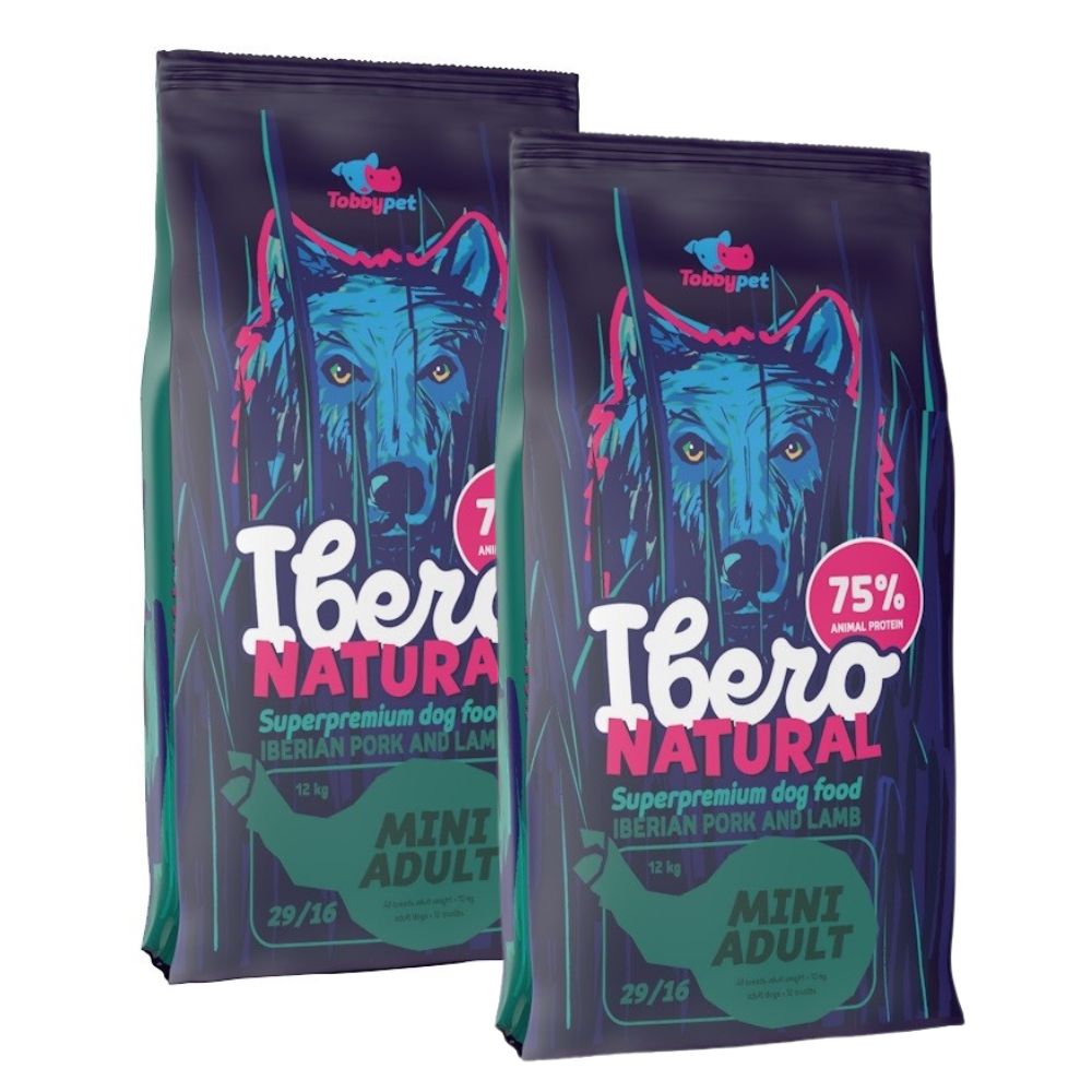 Zestaw 2x Karma sucha dla psa – Ibero Natural Mini Adult - 2x3 kg