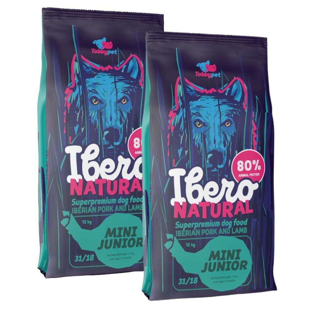 Zestaw 2x Karma sucha dla szczeniąt małych ras – Ibero Natural Mini Junior - 2x3 kg