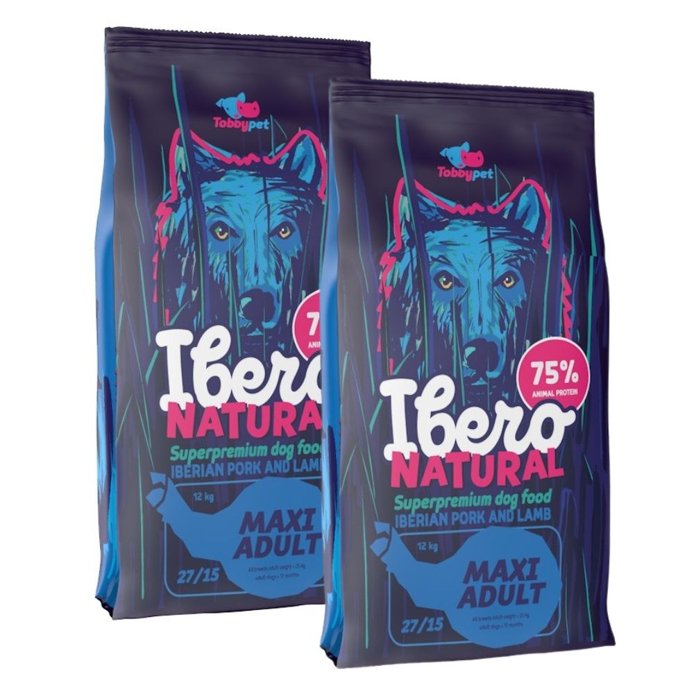 Zestaw 2x Sucha karma dla psa – Ibero Natural Maxi Adult - 2x3 kg