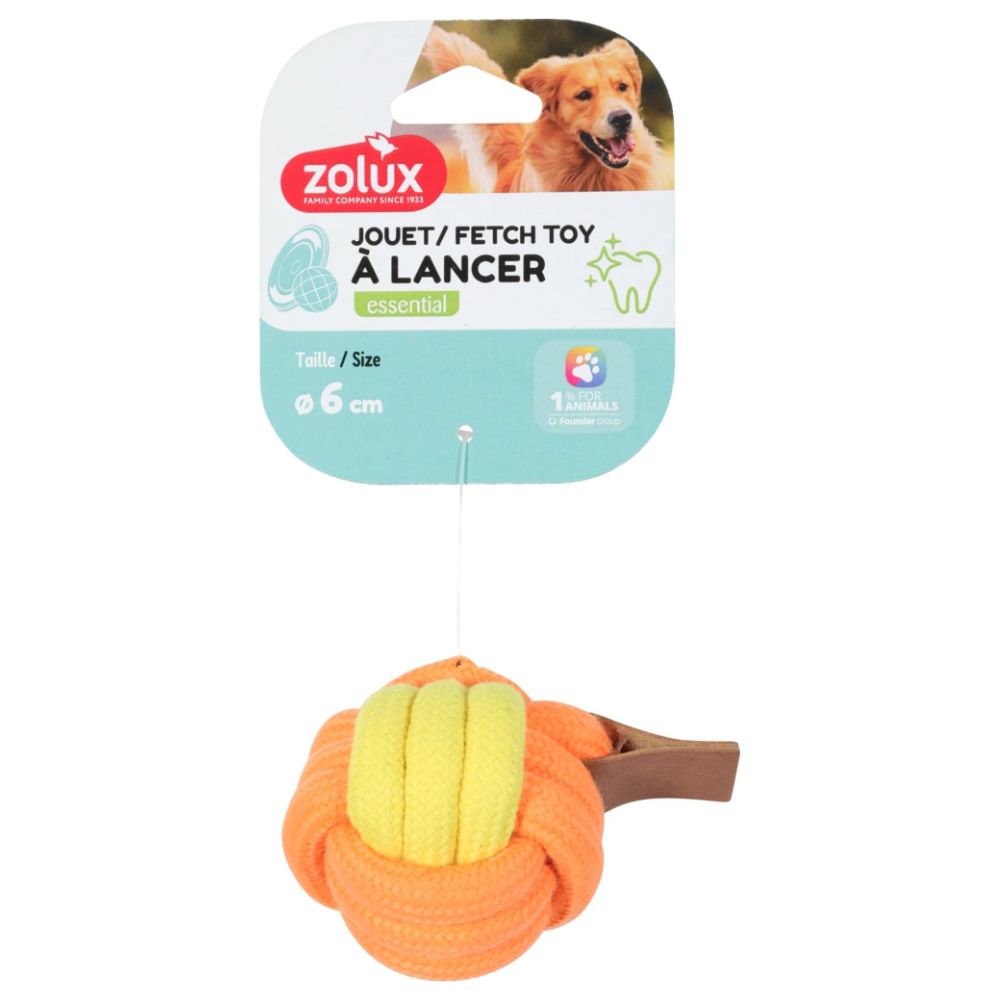 ZOLUX TWIST – Piłka sznurowa dla psa, zabawka do aportowania, 6 cm
