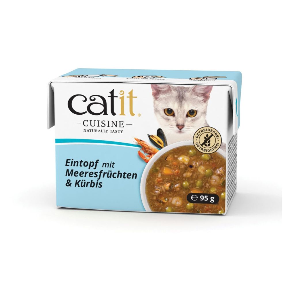 Cuisine Seafood Stew – mokra karma dla kota z tuńczykiem, małżami, krewetkami i dynią – 95 g – naturalna, bogata w białko i kwasy omega