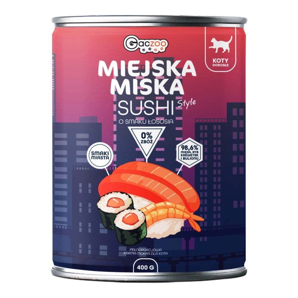 Gaczoo Miejska Miska Sushi z Rybą – 400 g