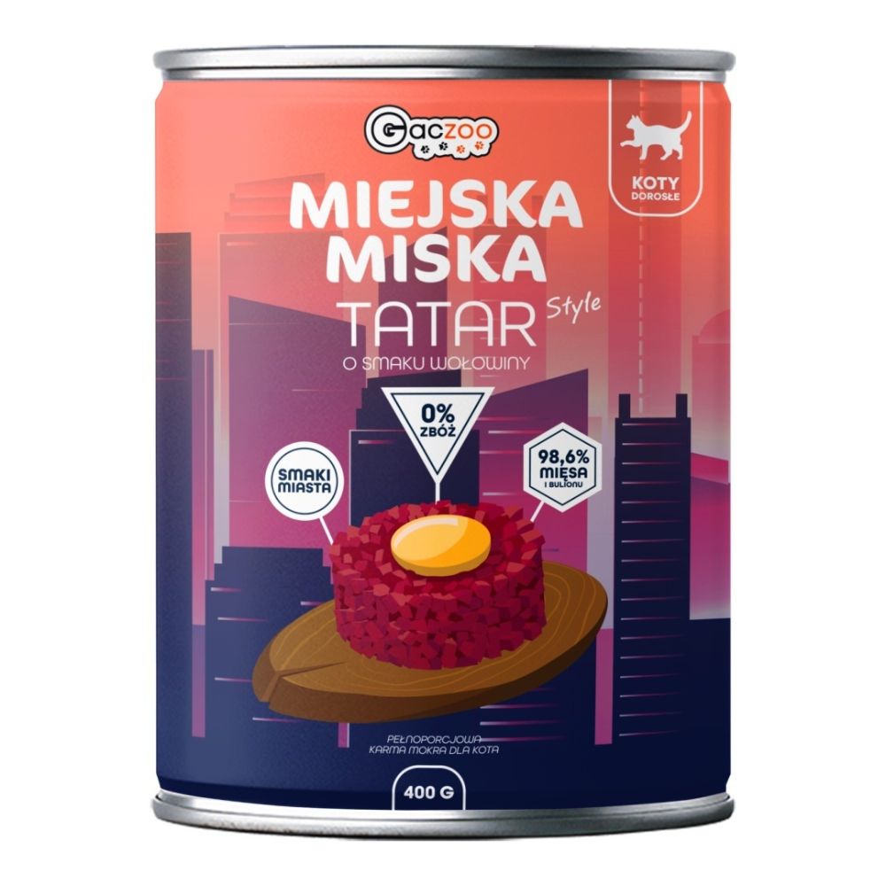 Gaczoo Miejska Miska Tatar Wołowy – 400 g