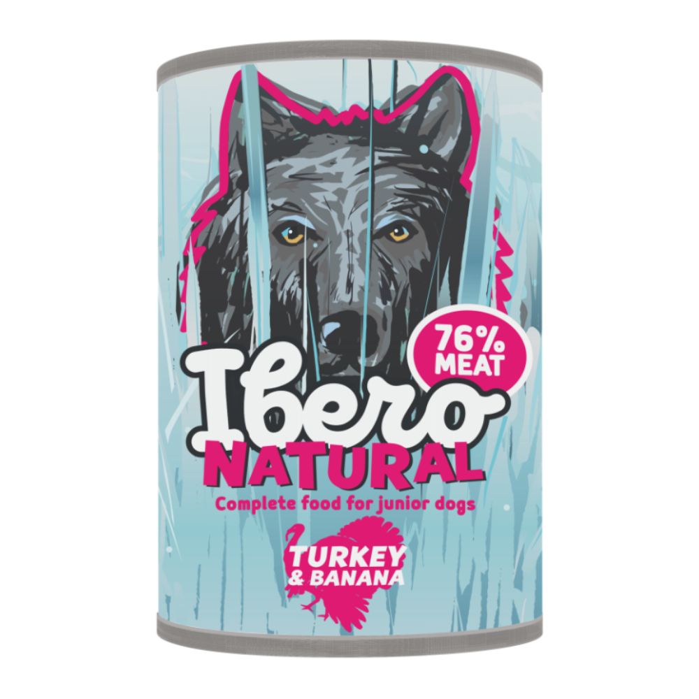 Ibero Complete Junior Low Grain Turkey & Banana – 400 g