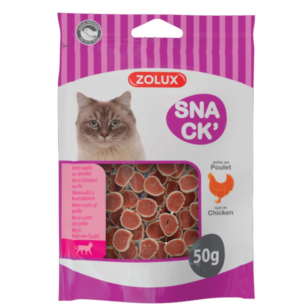 ZOLUX Przysmak dla kota mini sushi z kurczakiem – 50 g