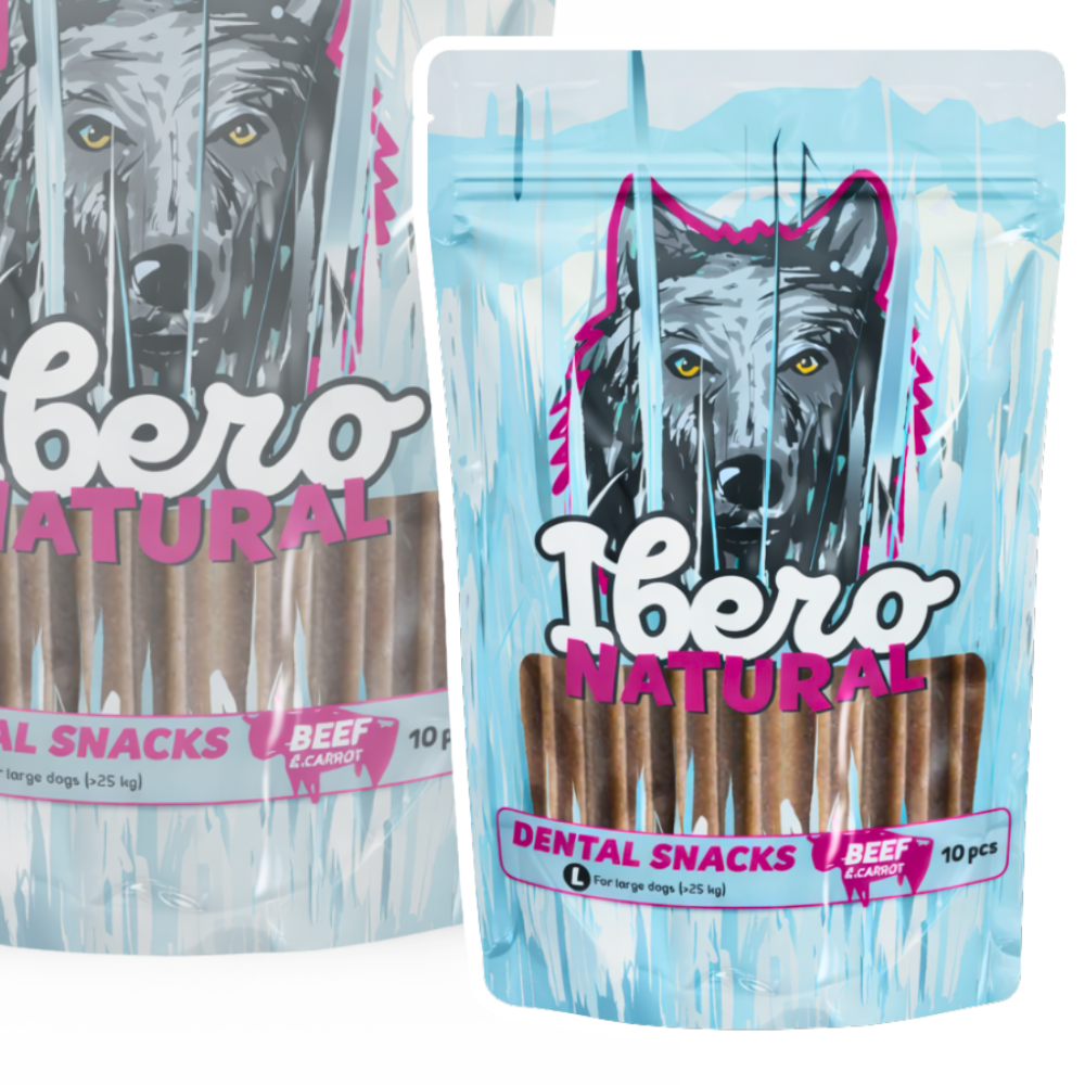 Ibero Dental Snacks Wołowina/Marchewka 460 g – L (10 szt.)